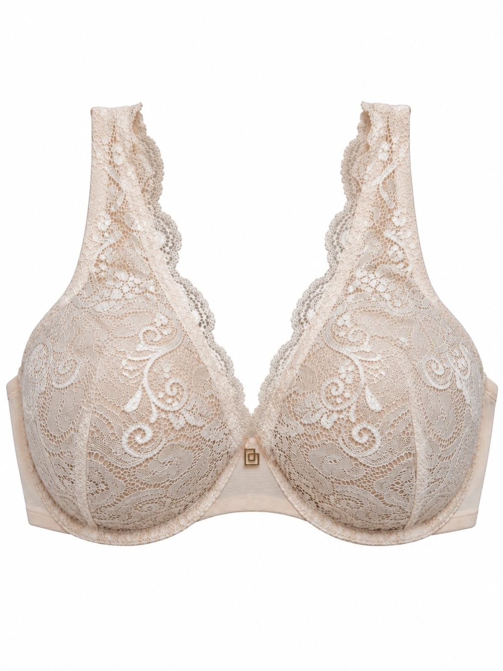 THIRDLOVE | 24/7 Lace Contour Plunge Memory Foam Bra Nude | 36E